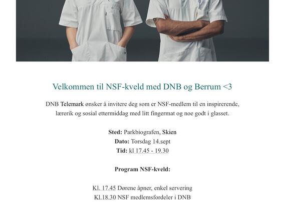 Bilde av innkalling til DNB kveld